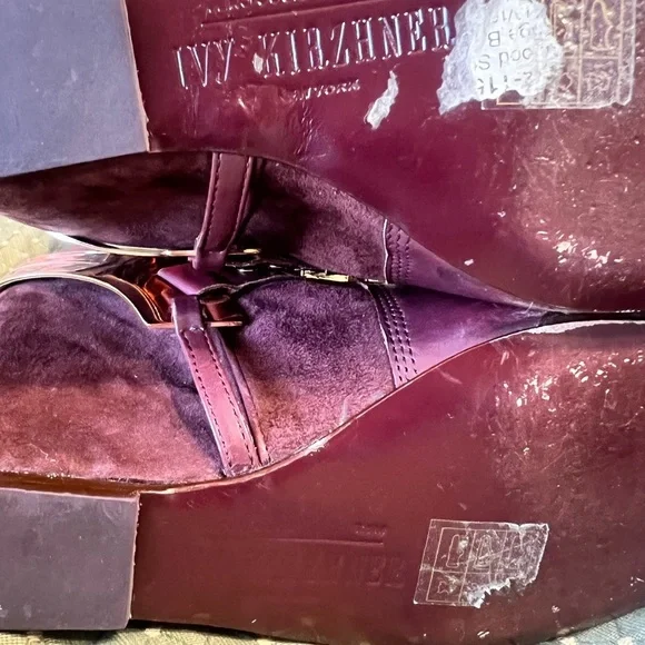 Ivy Kirzhner Leather Western Burgundy Leather Boots (Sz:7.5M) - Picture 11 of 12